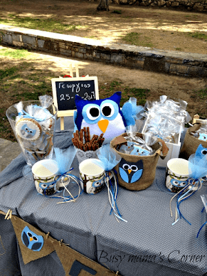 owl boy baptism candy bar