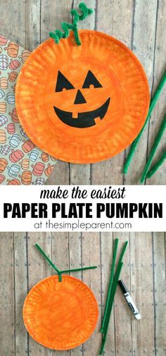 Paper plate Halloween Pumpkin