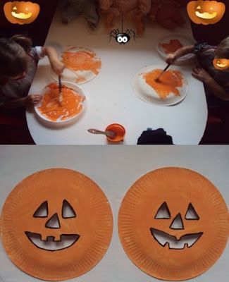 Paper plate Jack-O-Lantern